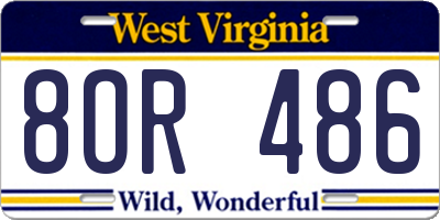 WV license plate 8OR486