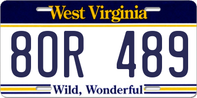 WV license plate 8OR489