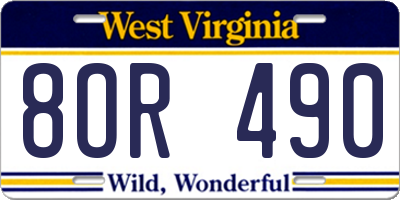 WV license plate 8OR490