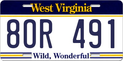 WV license plate 8OR491
