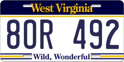 WV license plate 8OR492