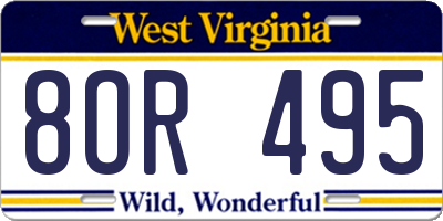 WV license plate 8OR495