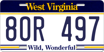 WV license plate 8OR497