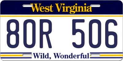 WV license plate 8OR506
