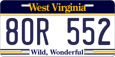 WV license plate 8OR552
