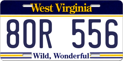 WV license plate 8OR556