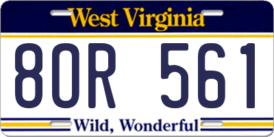 WV license plate 8OR561