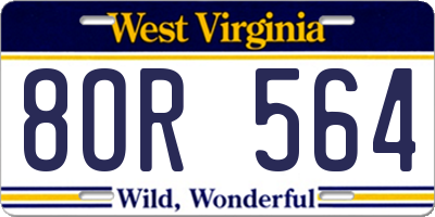 WV license plate 8OR564