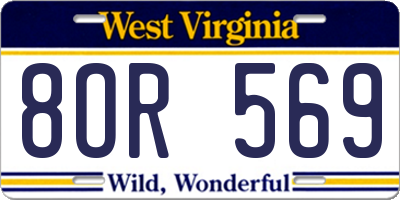 WV license plate 8OR569