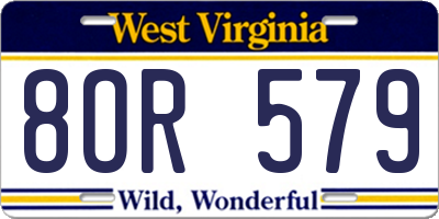 WV license plate 8OR579