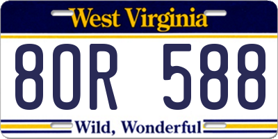 WV license plate 8OR588