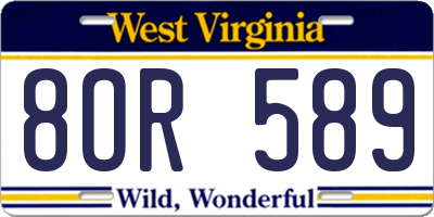 WV license plate 8OR589