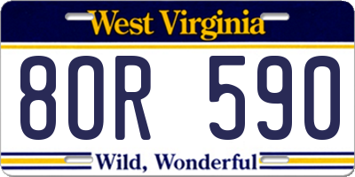 WV license plate 8OR590