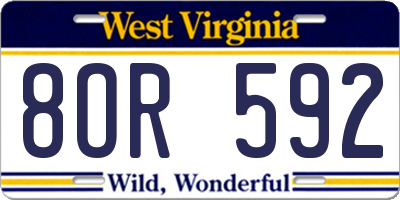 WV license plate 8OR592