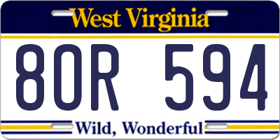WV license plate 8OR594