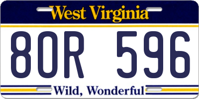 WV license plate 8OR596