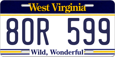 WV license plate 8OR599