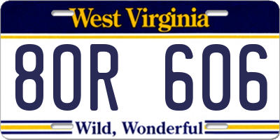 WV license plate 8OR606