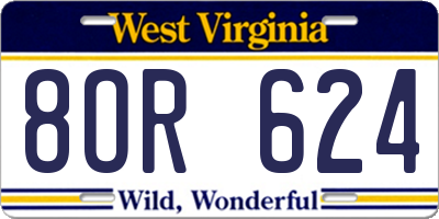 WV license plate 8OR624