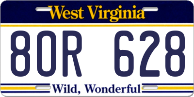 WV license plate 8OR628