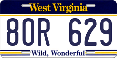 WV license plate 8OR629