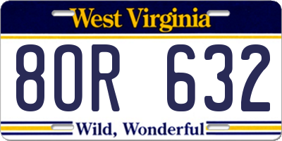 WV license plate 8OR632