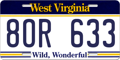 WV license plate 8OR633