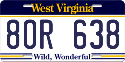 WV license plate 8OR638