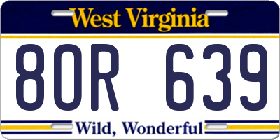 WV license plate 8OR639
