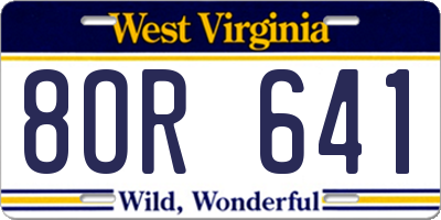 WV license plate 8OR641
