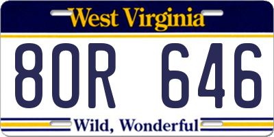 WV license plate 8OR646