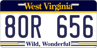 WV license plate 8OR656