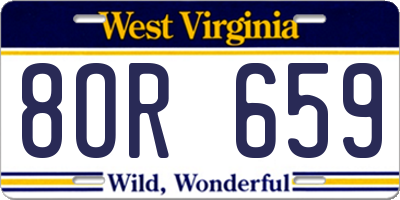 WV license plate 8OR659