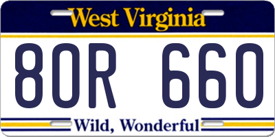 WV license plate 8OR660