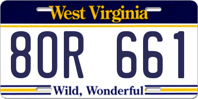WV license plate 8OR661
