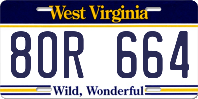 WV license plate 8OR664