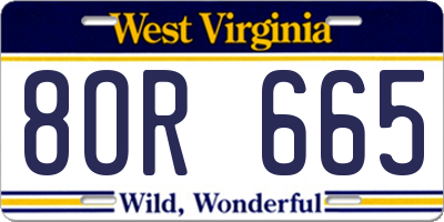 WV license plate 8OR665