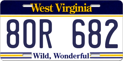 WV license plate 8OR682