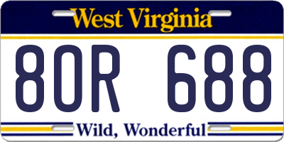 WV license plate 8OR688