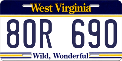 WV license plate 8OR690