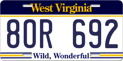 WV license plate 8OR692
