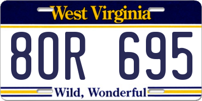 WV license plate 8OR695