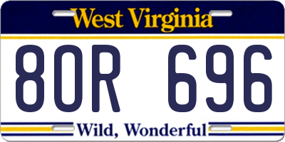 WV license plate 8OR696