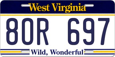 WV license plate 8OR697