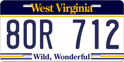 WV license plate 8OR712