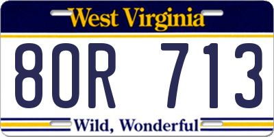 WV license plate 8OR713