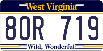 WV license plate 8OR719
