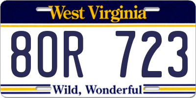 WV license plate 8OR723