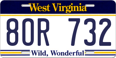WV license plate 8OR732