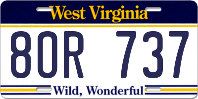 WV license plate 8OR737